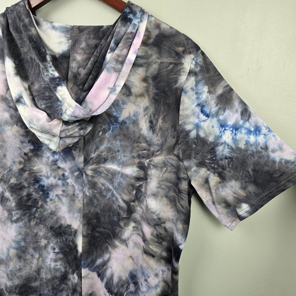 VIBE Sportswear Soft Tie Dye Maxi Dress Hooded Multi-colored Womens Plus‎ Sz 2X - Picture 7 of 16